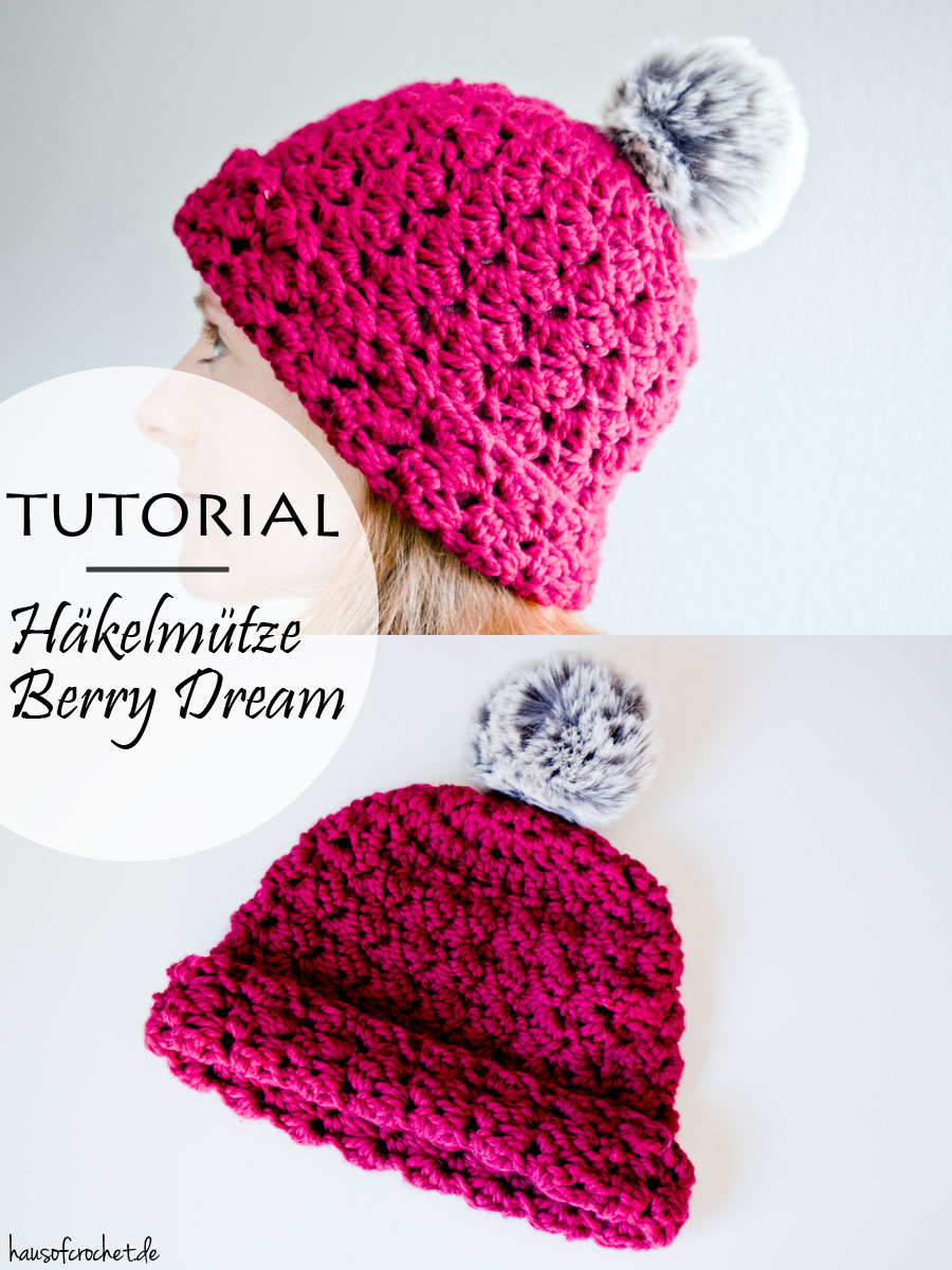 DIY Anleitung - Häkelmütze Beanie Berry Dream